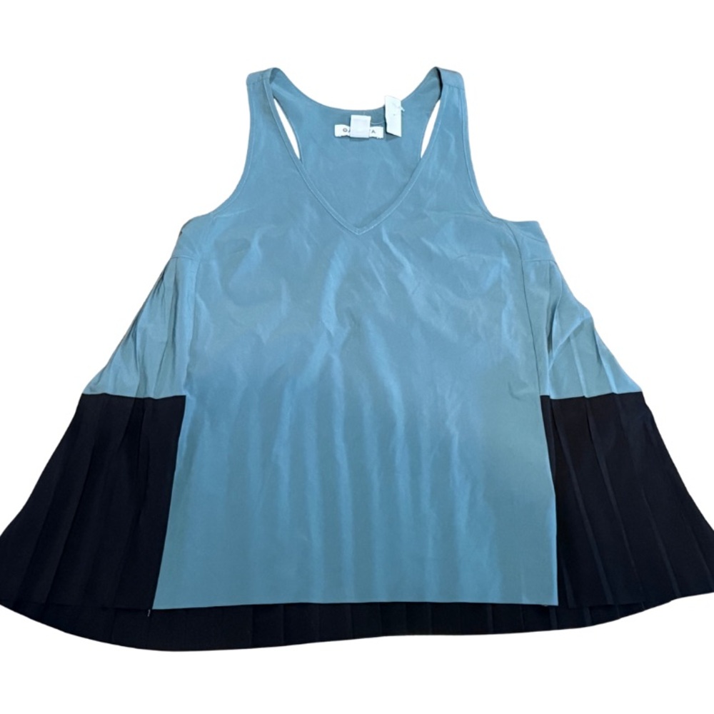 Athleta Pleated‎ Swing Tank Top XXS Sage Green Black NWT Athleisure